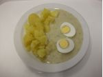 Vařené vejce, koprová omáčka, brambory